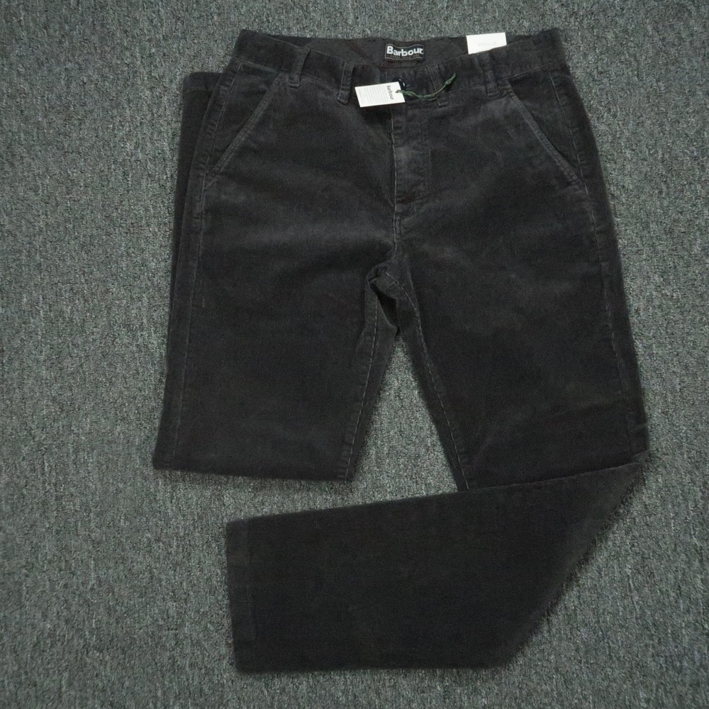 Barbour Pants Mens 32x32 Gray Garment Dye Corduroy Trousers Stretch NWT